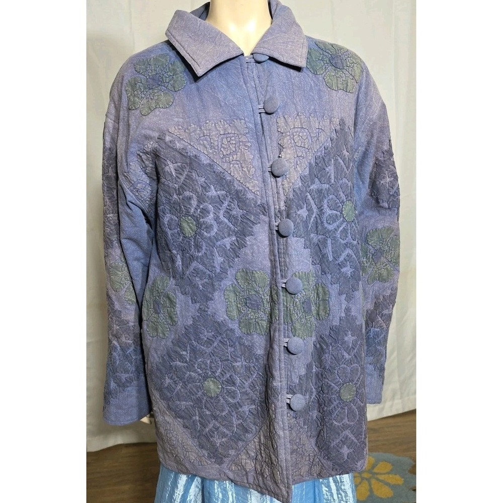 Natural Choice Jacket Womens S/M Boho Hippie Quilt Floral Cotton Cottagecore Vtg
